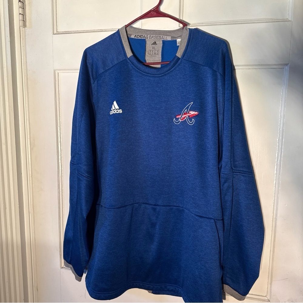Atlanta Braves Sweatshirt Mens XL Blue Long Sleeve MLB Baseball Adidas